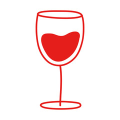 Wine drink icon, restaurant menu sign