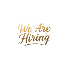 Gold 'We Are Hiring' Badge PNG – Premium Business Recruitment Design.
