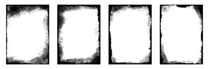 Grunge frame border textures. brush border overlay frames. Vector illustration