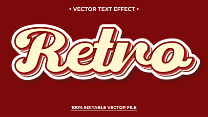 Editable text effect Retro 3d vintage retro style premium vector
