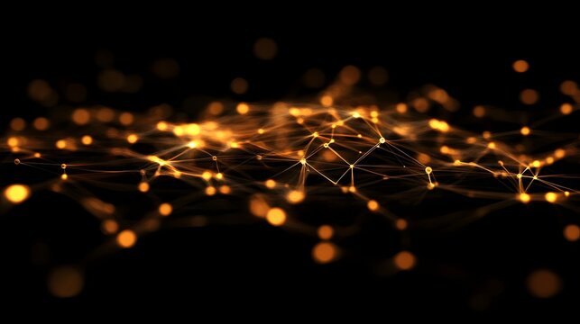 Network Brilliance: An evocative display of interconnected points of light on a dark background, symbolizing the complexities and interconnectedness of technology.