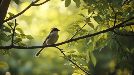 Obraz premium A tufted titmouse perched on a tree branch