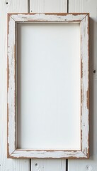 Distressed whitewashed wood frame, rustic texture, white painted wood, whitewash, aged wood