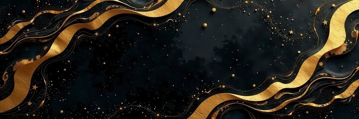 Elegant black & gold marble frame Swirling texture, luxury feel , abstract, black marble, marble