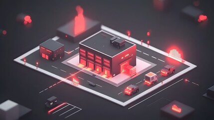 Urban Automation: A futuristic city model rendered in a modern style, showcasing automated transport systems, highlighting the technological advancements shaping urban landscapes