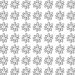 set of black and white floral patterns