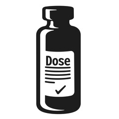 Obraz premium Vaccine vial silhouette with dose label, health awareness