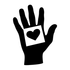 Obraz premium Thankful hand silhouette holding a note, symbol of gratitude