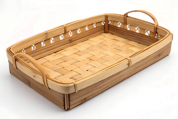 Basket serving tray, isolated on a white background