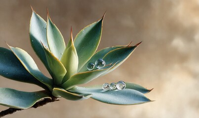 Obraz premium Succulent with clear spheres