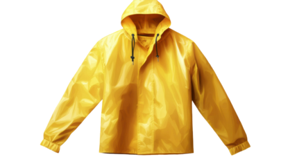 Yellow Raincoat Isolated on Clean White Background