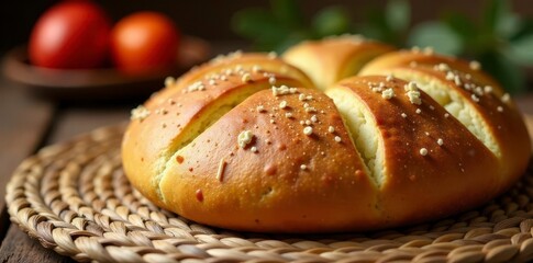 Kisra bread on a woven mat, Easter celebration in South Sudan , Kisra, bread