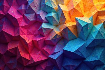 Naklejka premium Intricate tessellated geometric shapes in vibrant hues , art, geometry, pattern