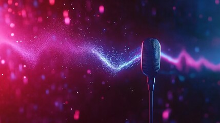 An animated soundwave emanating from a microphone, symbolizing the power of radio communication