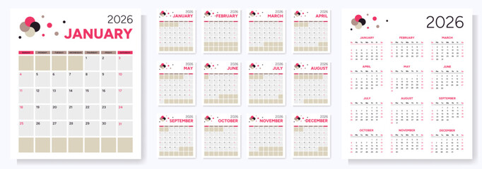 2026 Calendar with Notepad