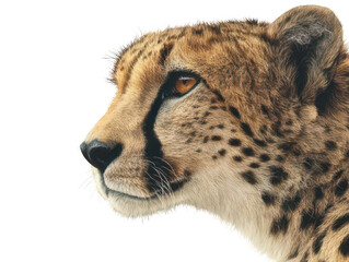 Cheetah Animal Portrait Isolated on White – Transparent Background