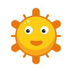 Fototapeta premium Sun Emoticon Vector Illustration