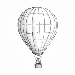 Naklejka premium Illustration Shows Hot Air Balloon in Gray Scale on White Background Design