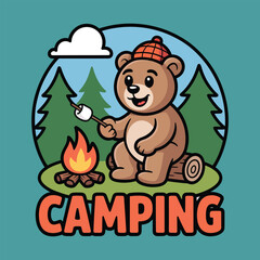 christmas bear with christmas tree