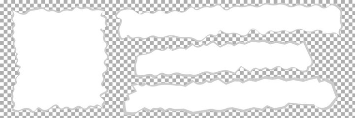 A set of torn sheets of paper. Torn sheets of paper with shadow. Vector,eps10