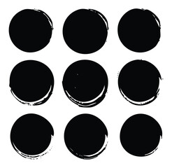 Set of Black Vintage Frame or Cartouches For Badges In Ornate Classical Curved And Rounded Symmetrical