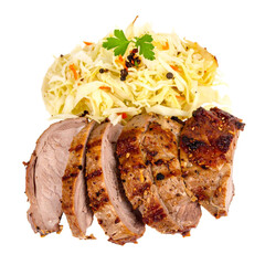 grilled meat with vegetables