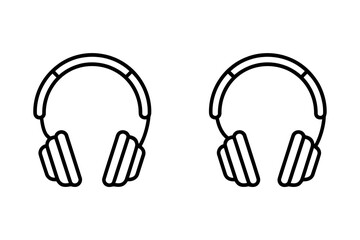 Headphones audio listening device vector outline art