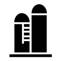 Container Grain Silo Glyph Icon