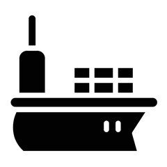 Boat Cargo Ship Glyph Icon