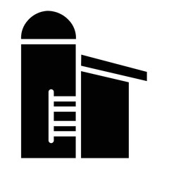 Container Grain Silo Glyph Icon