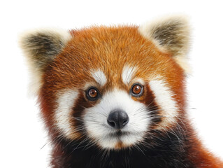 Red Panda Face Close Up in High Detail Transparent Background