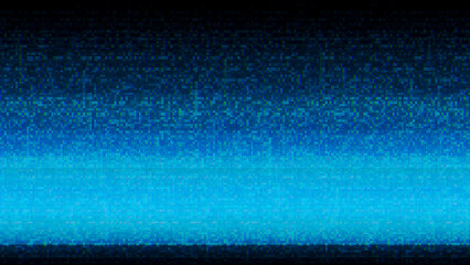 Glitch noise texture background – blue static screen, video stripes interference, digital distortion VFX effect
