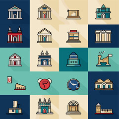 Set of vector icons on the theme of banks and finance: money, bank, credit and debit cards, payments, transfers, finance, coins, safes. Suitable for UI, applications and infographics.