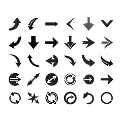 Group of Vector Arrows Isolated on White