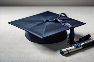 graduation cap with diploma