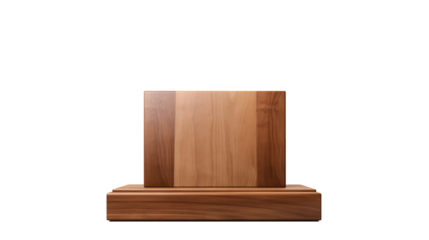 Minimalist wooden podium, sleek and modern design for product display, isolated on transparent background. PNG