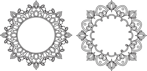  2 vintage frame engraving vector design.