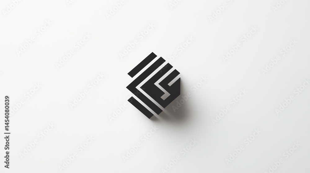 Poster digital illustration of a complex, intersecting black geometric pattern on a white background.