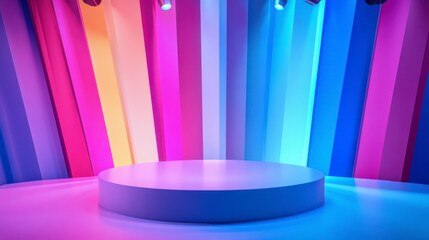 Vibrant Colorful Stage Background for Event or Presentation Setup
