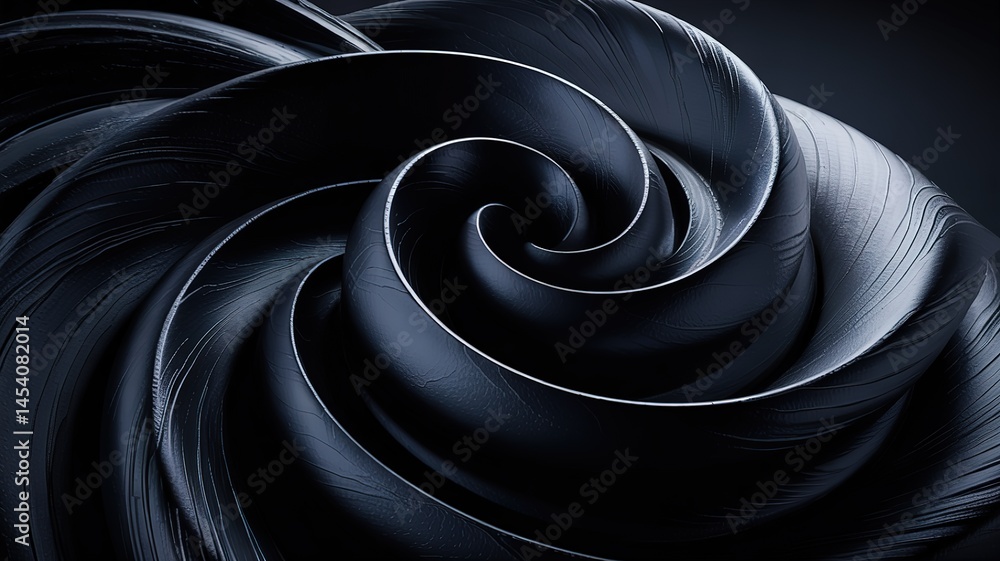 Poster Dark Abstract Spiral with Subtle Highlights and Textured Surface
