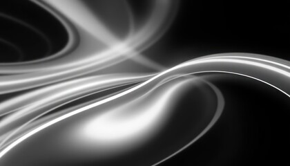 Elegant monochrome abstract with luminous curves creating dynamic and modern pattern