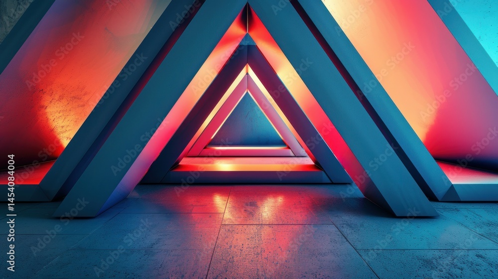 Poster triangular abstract design with shadows