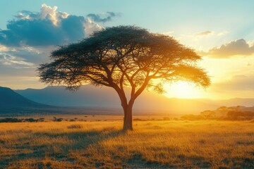 Fototapeta premium Majestic tree at sunset