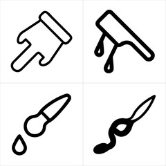 paint stroke icon set
