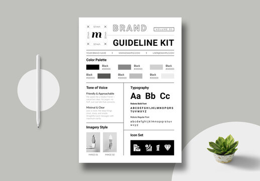 Minimal Brand Guideline Kit Layout