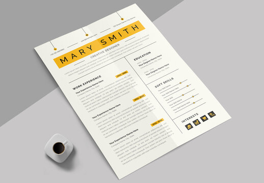 Modern Resume Template Layout