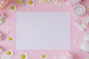 White Paper Sheet with Flowers