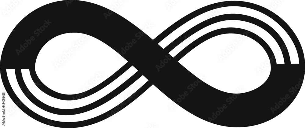 Aufkleber infinity symbol with stripes forming a continuous loop, representing limitless potential, eternity, 
