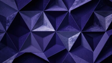 Naklejka premium Deep Violet Textured Triangular Geometric Wall Panel Design