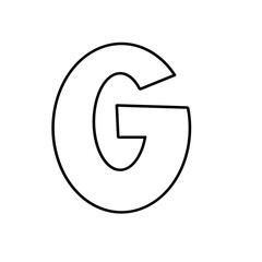 alphabet letter G isolated font hand drawn style